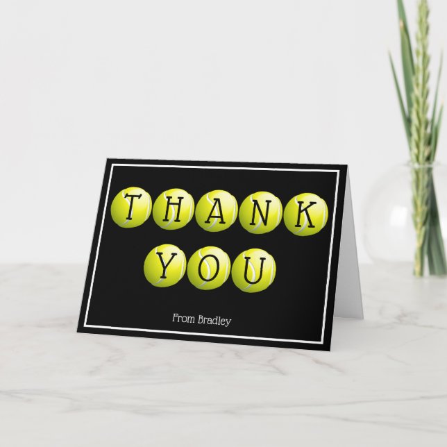 Thank You Tennis Custom Personalized Card (Front)