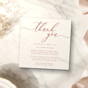 Thank You Terracotta Simple Business Wedding Enclosure Card