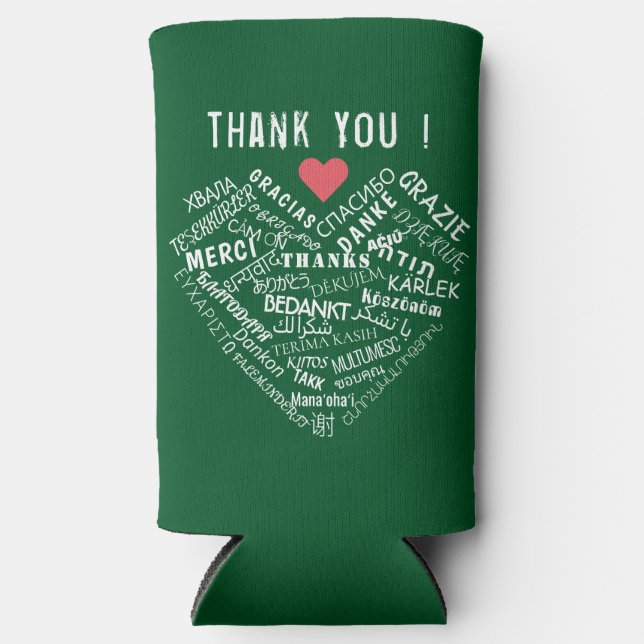 Thank You Text Can Cooler Gift Personalized (Front)