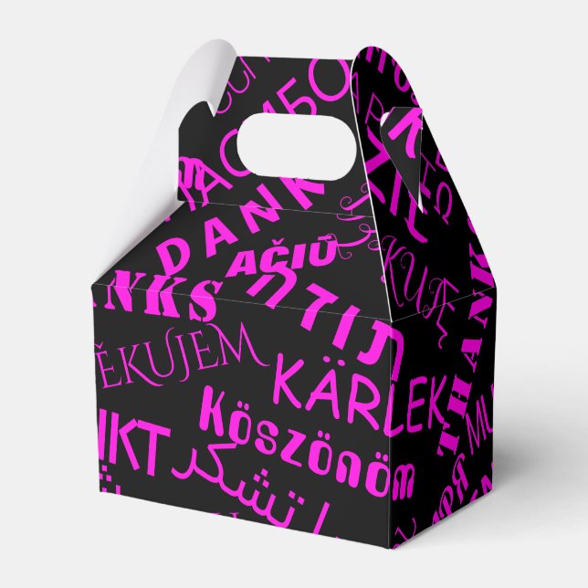 Thank You Text Favor Box Multi Language Word (Front Side)