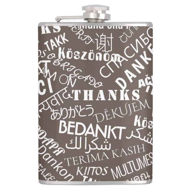 Thank You Text Flask Multi Language - Your Colors (Front)