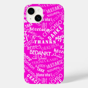 Thank You Text Multi Language Word Text Pink Case-Mate iPhone 14 Case