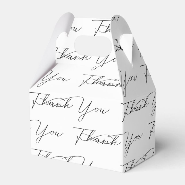Thank You Text On White  Favor Box (Front Side)