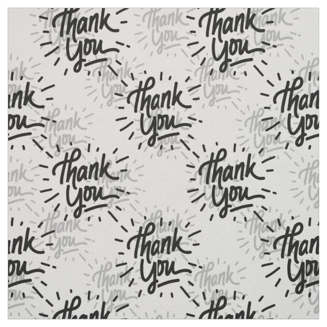 Thank You Text Pattern Design Fabric (Swatch)