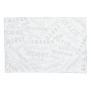 Thank You Text Pillow Case Multi Language