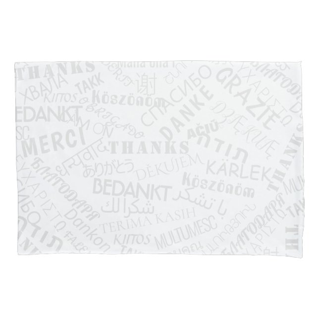 Thank You Text Pillow Case Multi Language (Front)
