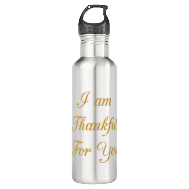Thank You Text Quote Art Print Design 710 Ml Water Bottle (Front)