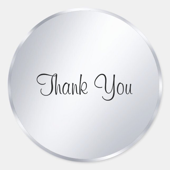 Thank You Text Template Handwriting Modern Classic Round Sticker (Front)