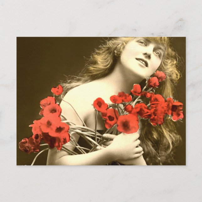 Thank You Thank You Red Roses Postcard (Front)