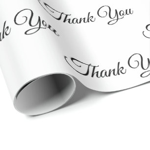 Thank you, Thanks classic elegant black white Gift Wrapping Paper