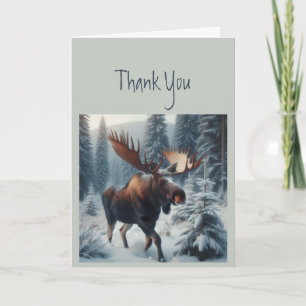 Thank you Thanks Moose Animal Wildlife Nature Art Card