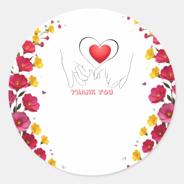 Thank You Thanks With Thanks Many Thanks Classic Round Sticker (Front)