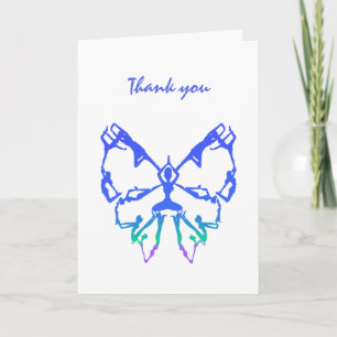 Thank you, Thanks, Yoga Poses Butterfly art You Card