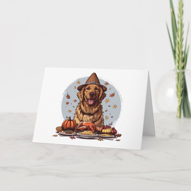 Thank You Thanksgiving Golden Retriever Dog (Front)