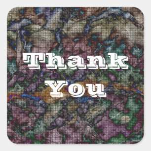 Thank You Tie Dye Mosaic Gratitude For Anyone Square Sticker