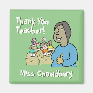 Thank You to a Female Teacher. A Gift Magnet