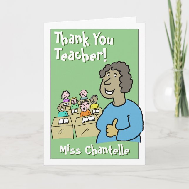 Thank You to a Female Teacher Card (Front)
