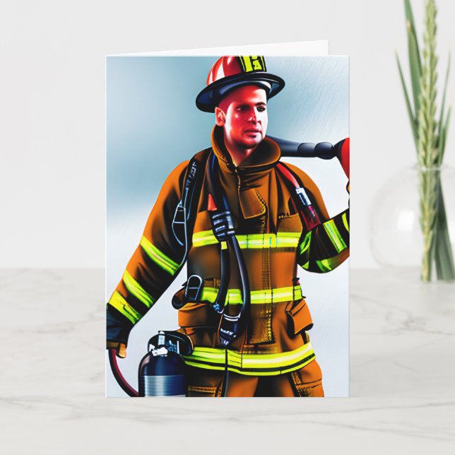 Thank you to a Firefighter Custom Message Card (Front)