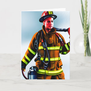 Thank you to a Firefighter Custom Message Card
