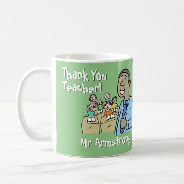 Thank You to a Male Teacher Coffee Mug (Left)