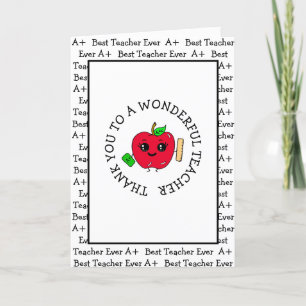 Thank You to a Wonderful Teacher Appreciation   Card