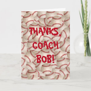 Thank You to Baseball Coach Card