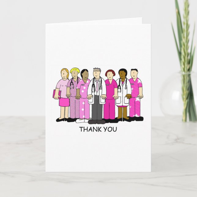 Thank you to Breast Cancer Medical Team. Card (Front)