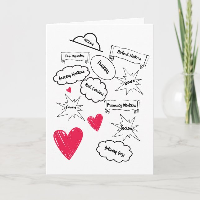 Thank You To Essential Workers Card (Front)