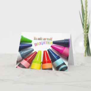 Thank You to friend-crayons on white Card