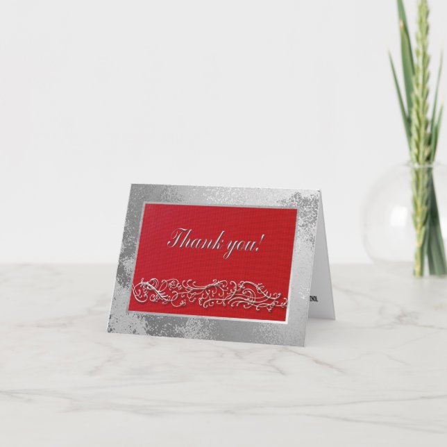 Thank you to Guests Birthday Dinner, Elegant Red (Front)