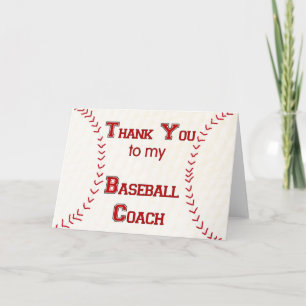 Thank You to my Baseball Coach Card
