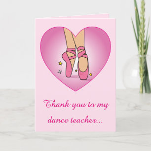 Thank you to my Dance Teacher: Ballet Shoes Card