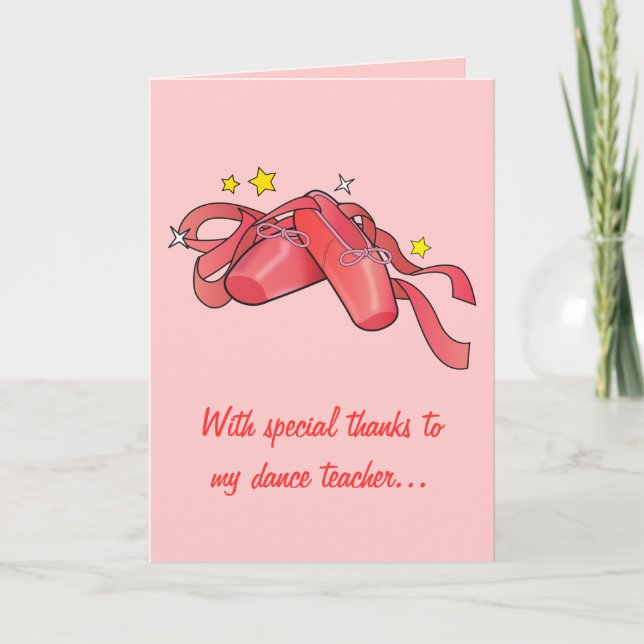 Thank You to My Dance Teacher: Red Ballet Shoes (Front)