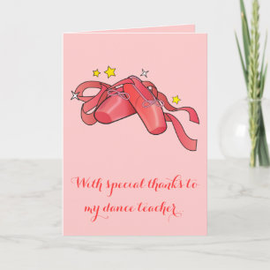 Thank You to My Dance Teacher: Red Ballet Shoes Card