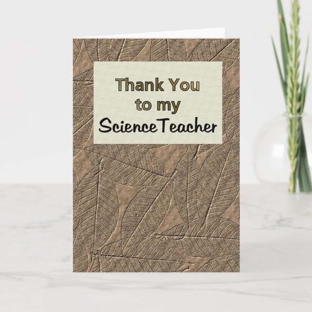 Thank You To My Science Teacher (Front)