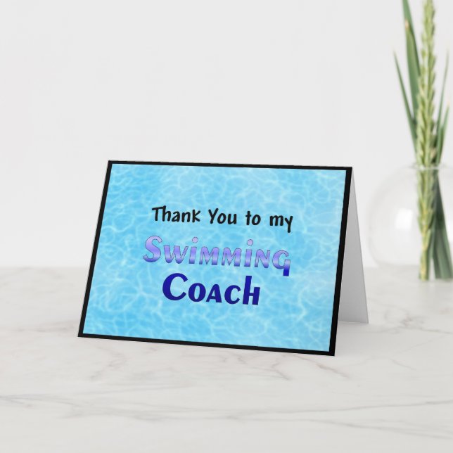 Thank You To My Swimming Coach Card (Front)