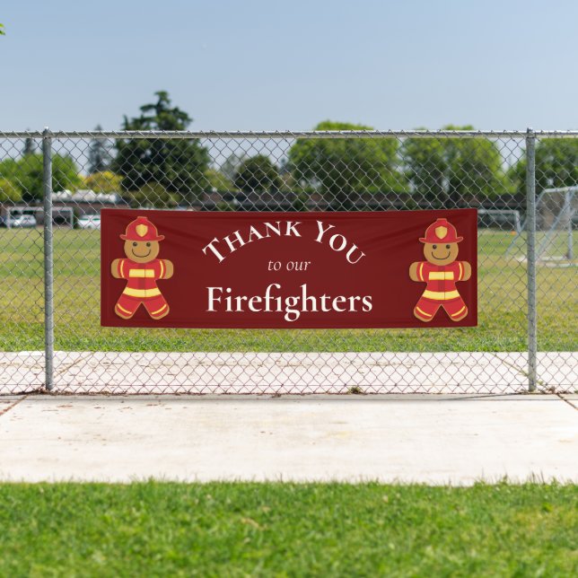 Thank You to our Firefighters Gingerbread Cookies Banner (Insitu)