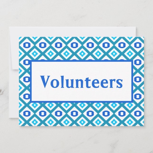 Thank You To Our Volunteers Card (Front)