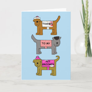 Thank You to Pet Groomer Cartoon Dogs