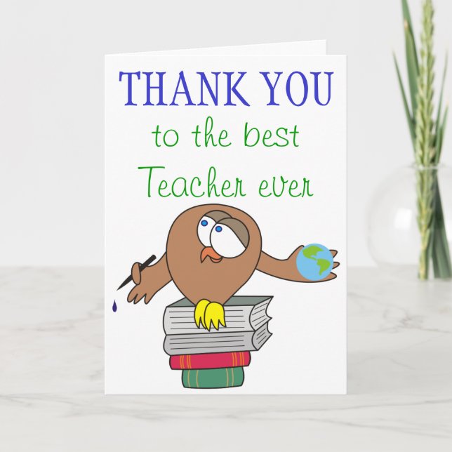 Thank You to the best Teacher ever Cards (Front)