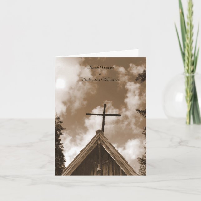 Thank You to Volunteers Note Card, Old Church (Front)