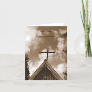 Thank You to Volunteers Note Card, Old Church