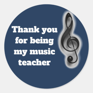 Thank You Treble Clef Music Teacher Appreciation Classic Round Sticker