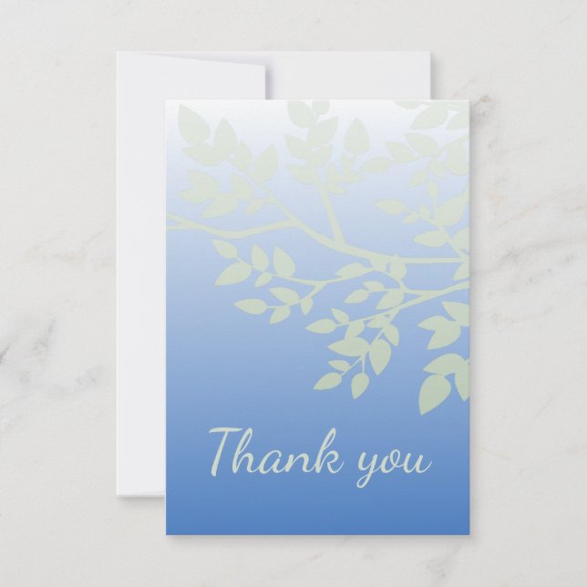 Thank You Tree Branch Foliage Leaves Nature Card (Front)