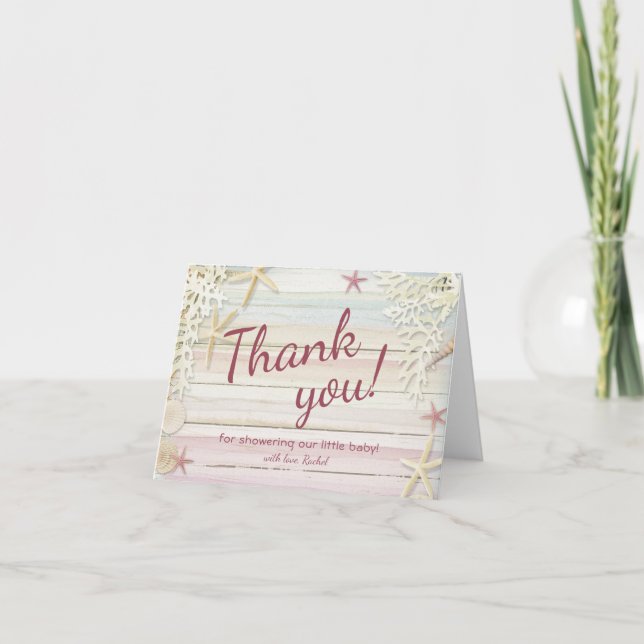 Thank You Tropical Beach Seashell Baby Shower (Front)