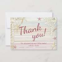 Thank You Tropical Beach Seashell Baby Shower