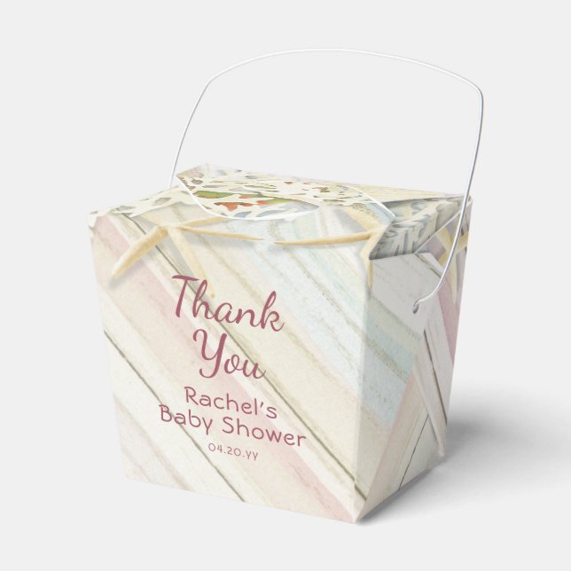 Thank You Tropical Beach Seashell Baby Shower Favor Box (Front Side)