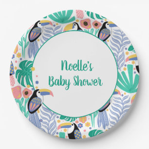Thank You Tropical Toucan Bird Baby Shower Paper Plate