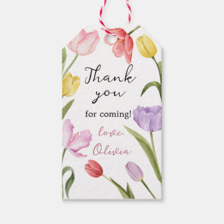 Thank you tulips floral boho gift tags