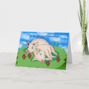 Thank You two pigs piggin awsome Card